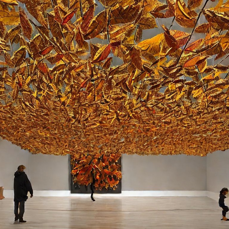 modern art that objects looks like leaves fall from top to bottom while swaying slowly..jfif